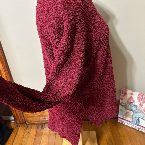 Qearal Long Sleeve Fuzzy Knitted Sweater Popcorn Side Split Loose Pullover XL - Picture 4 of 9